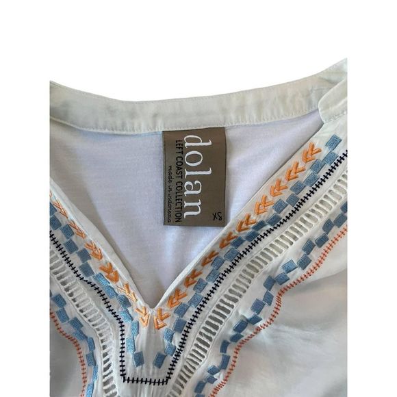 dolan Left Coast Collection Tunic White Embroidered Size XS - Picture 7 of 10